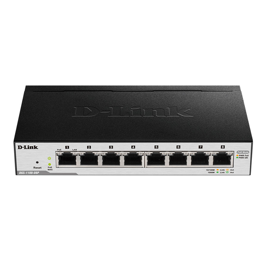 D-Link 8 PORT 10/100/100 Mbps POE Easy Smart Green Switch