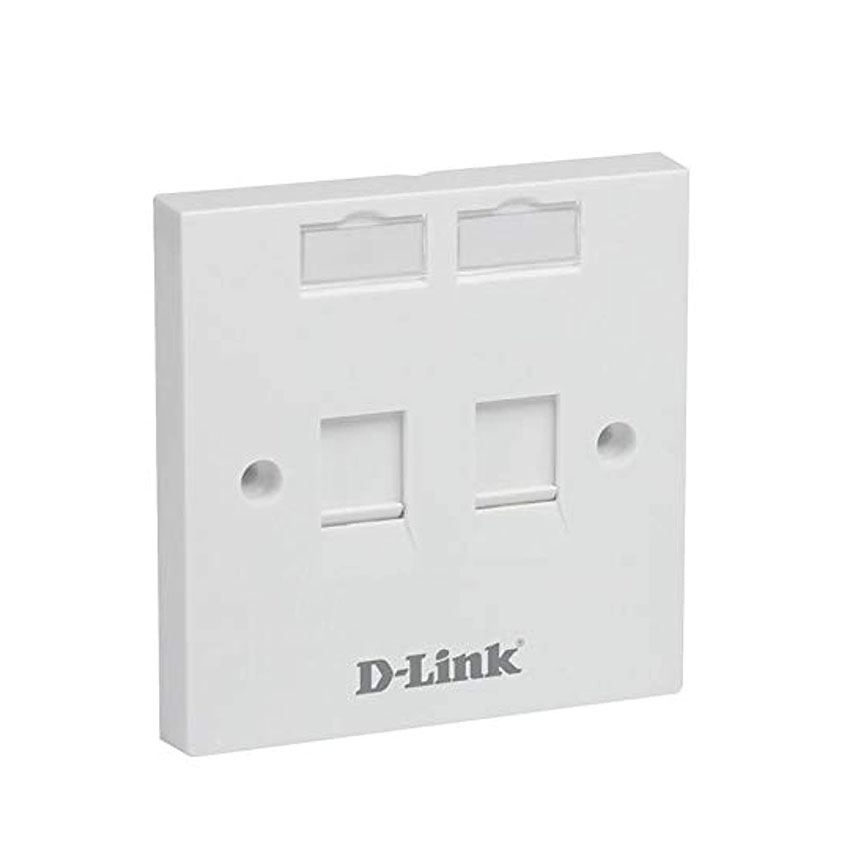 D-Link Dual Ports Ports Faceplate Accepts Two Keystone Jacks with Shutter & ID Plate