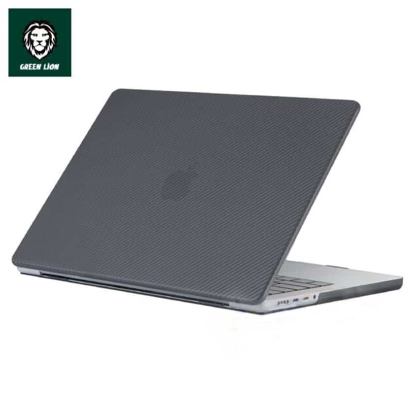 Green Carbon Fiber Grain Ultra-Slim Hard Shell Case for Macbook Pro 13" 2020 - Black