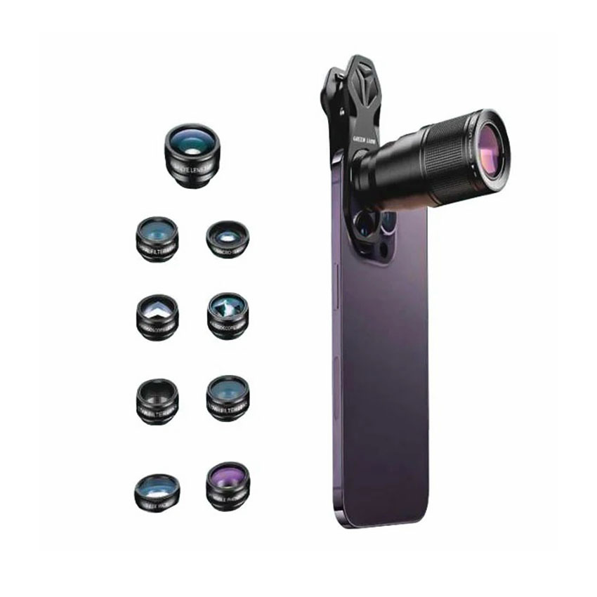 Green Lion 9 in 1 Lens Kit 22x Telephoto - Black