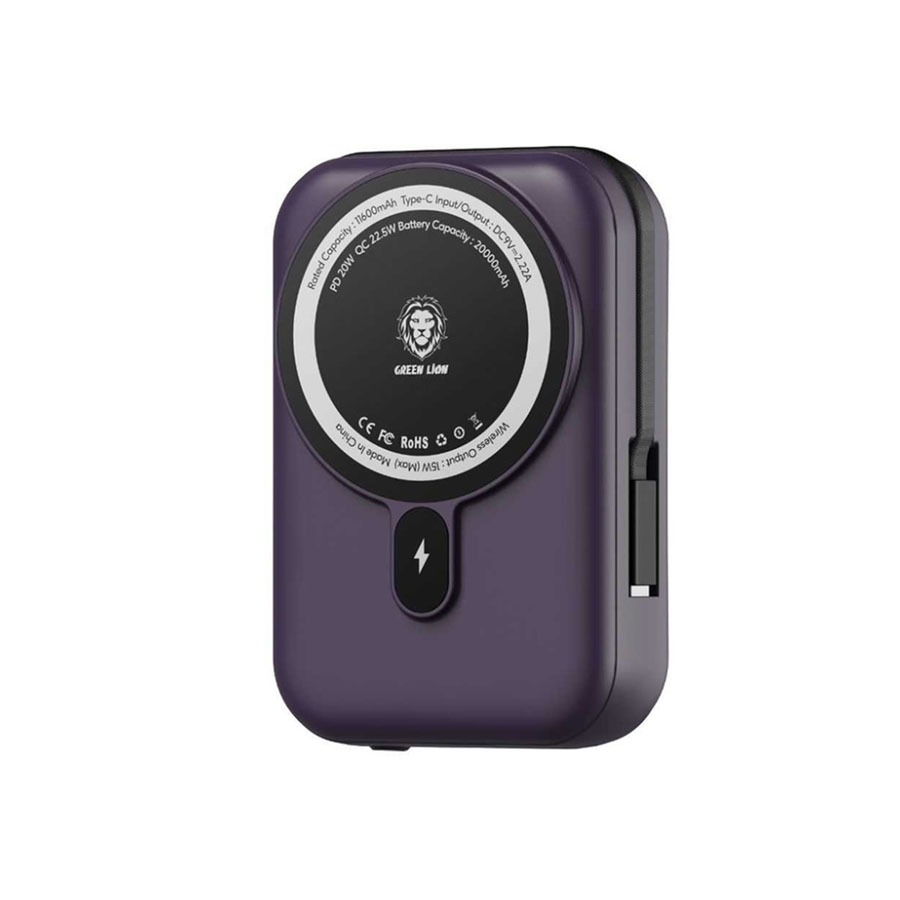Green Lion Monaco Magsafe Power Bank 20000mAh PD+QC 22.5W - Purple