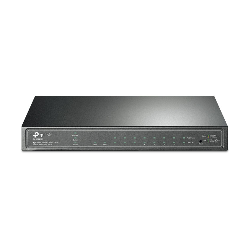 JetStream 10-Port Gigabit Smart Switch with 8-Port PoE+
