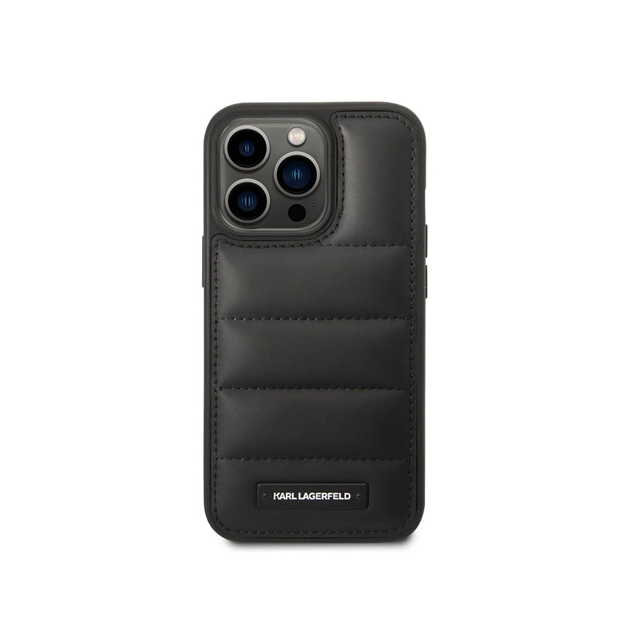 Karl Lagerfeld Nylon Puffy Case for iPhone 15 Pro Max -Black