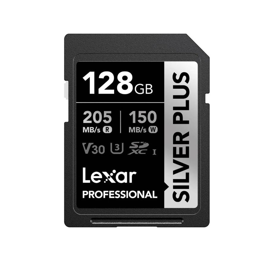 Lexar Professional 128GB Silver Plus SDXC™ UHS-I Cards Up To 205MB/s Read 150MB/s Write