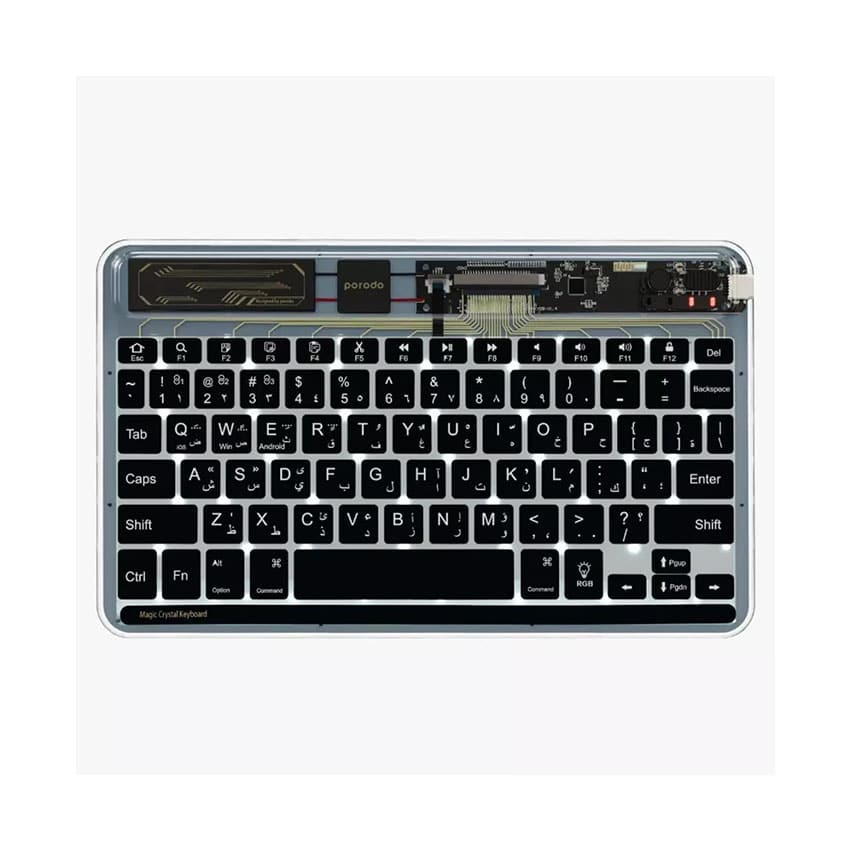 Porodo Magic Crystal Ultra-Slim Keyboard 500mAh - Black