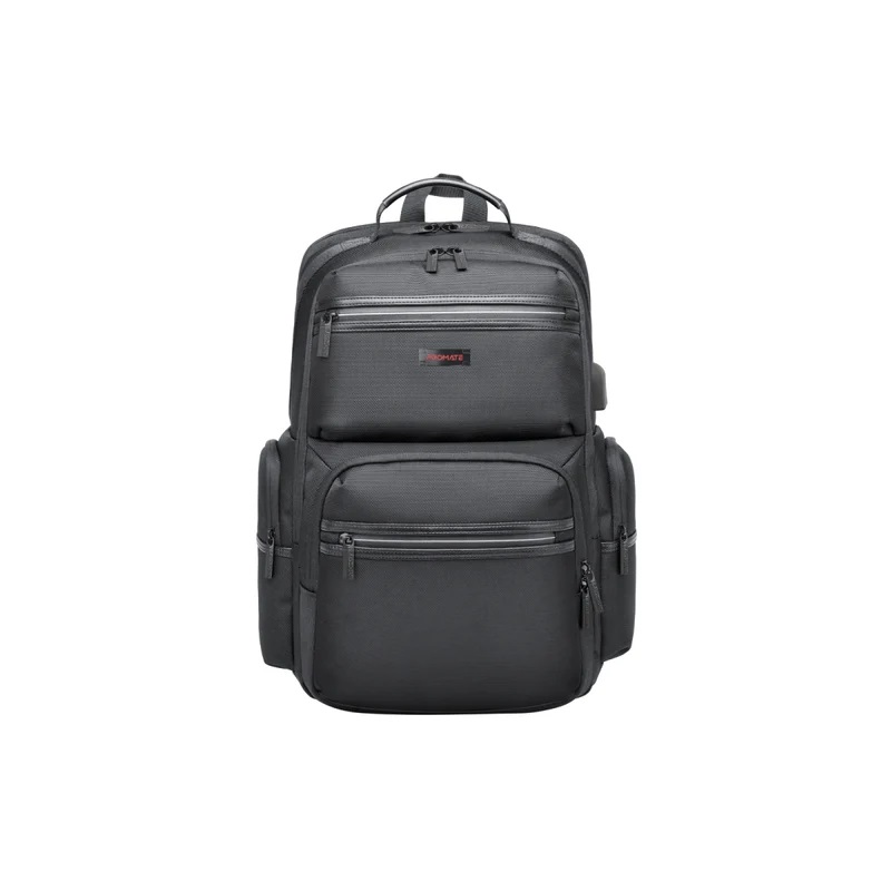 Promate 15.6" Laptop Backpack made from 1680D Polyester with Multiple Compartments and Chest Strap