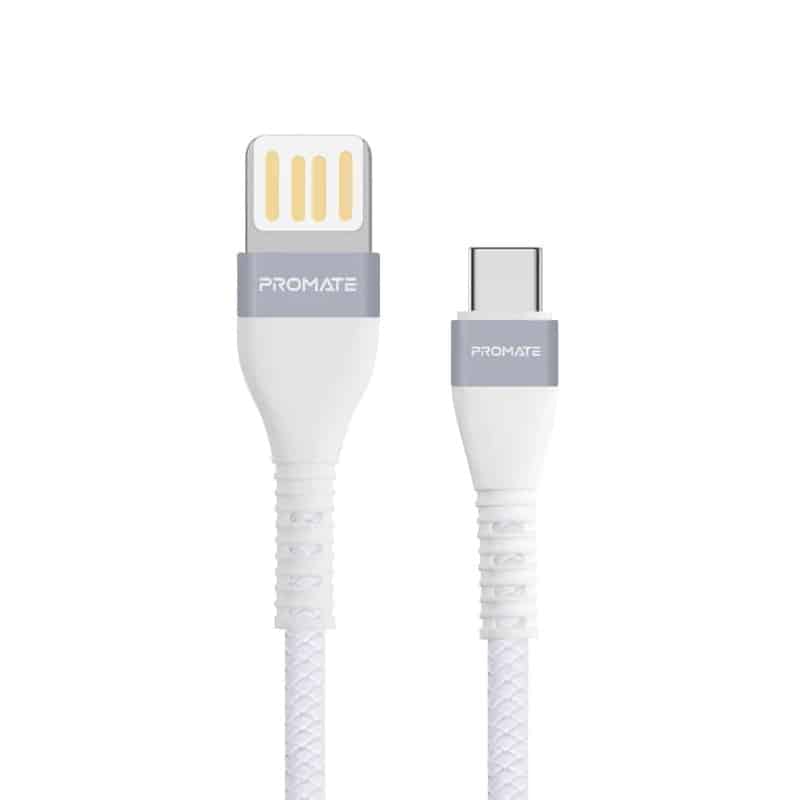 Promate 2A Type-C? Cable with 1.2m Tangle Free Cord and Long Bend Lifespan