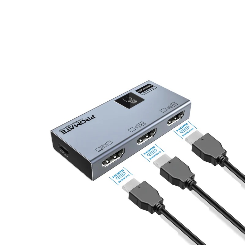 Promate 8K@60Hz HDMI Switch, with touch switch control