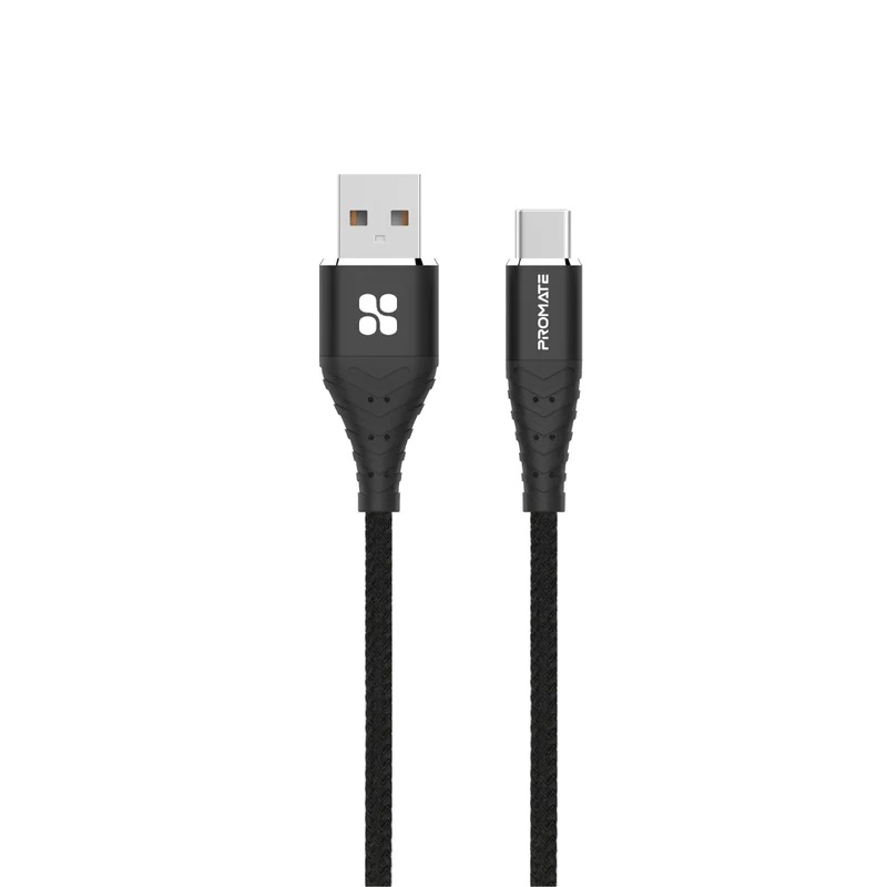 Promate Braided USB to USB C cable 3A fast charge