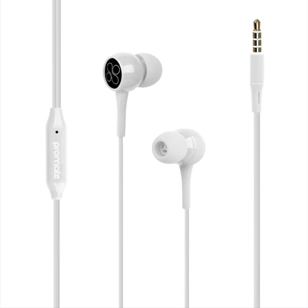 Promate Dynamic In-Ear Stereo Wired Earphone with Microphone