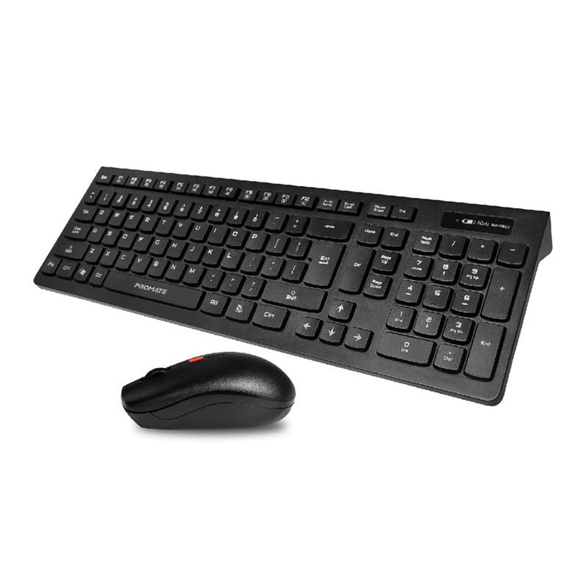 Promate Ergonomic Design Wireless Multimedia Keyboard and Mouse