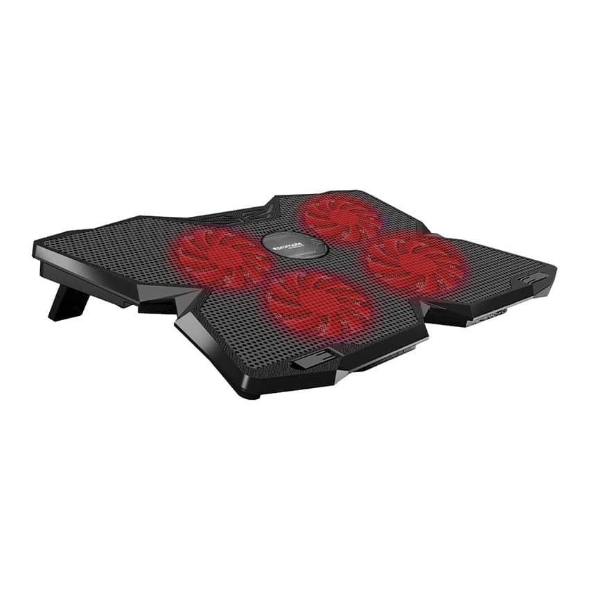 Promate Ergonomic Laptop Cooling Pad with Silent Fan Technology
