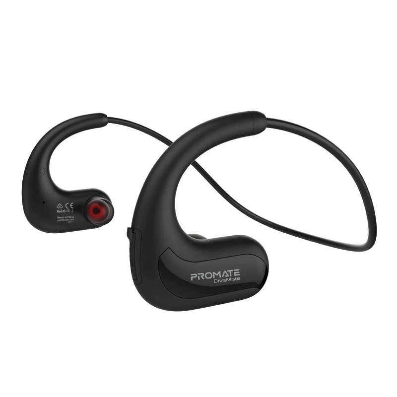 Promate Sports Wearable Bluetooth Headset with Flexible IPX8 Waterproof Fitness MP3 Music Player
