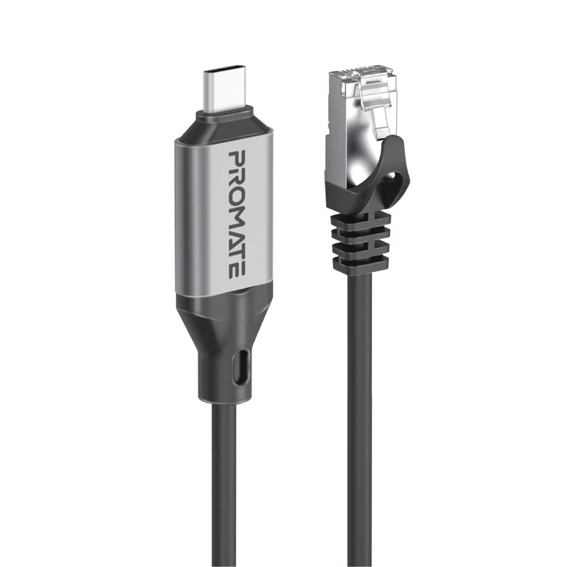 Promate USB-C to RJ45 Ethernet Cable adapter, USB 3.2, 5 Meter
