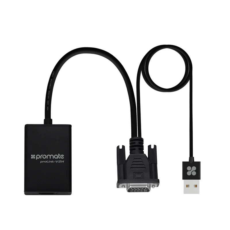 Promate VGA To HDMI Adaptor Kit with Audio Support
