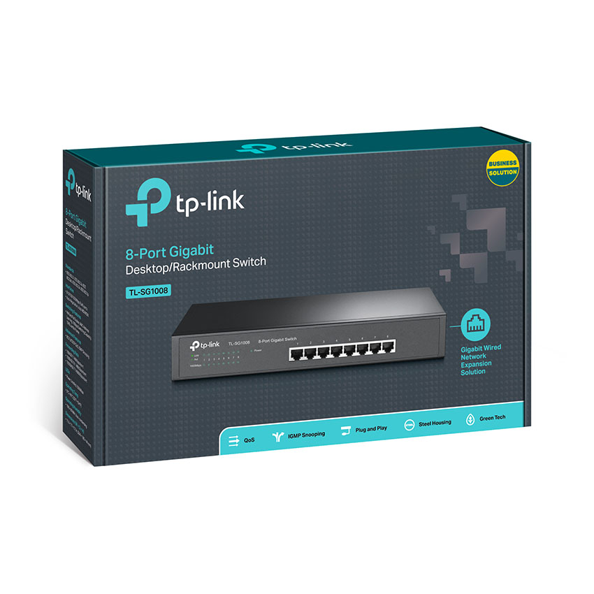 TP-Link Switch TL-SG1008 8-Port Gigabit Switch 1U Rack-Mount